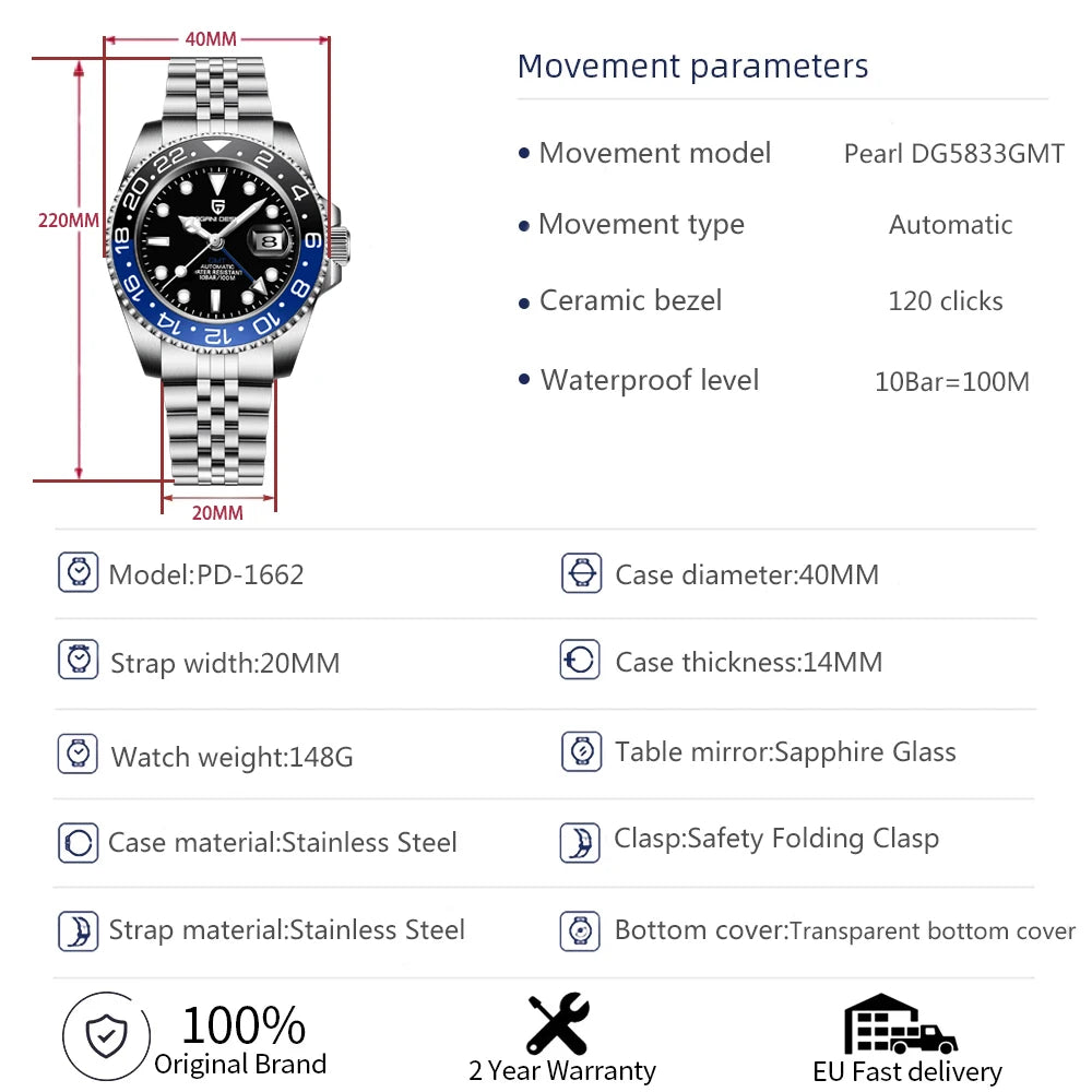 PAGANI DESIGN - V4 GMT - Watch 40mm Dial