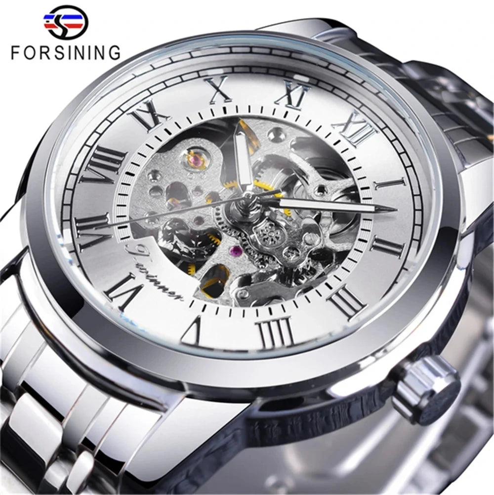 Forsining 349 Skeleton Hollow - Manual Hand Wind - Watch 39mm Dial