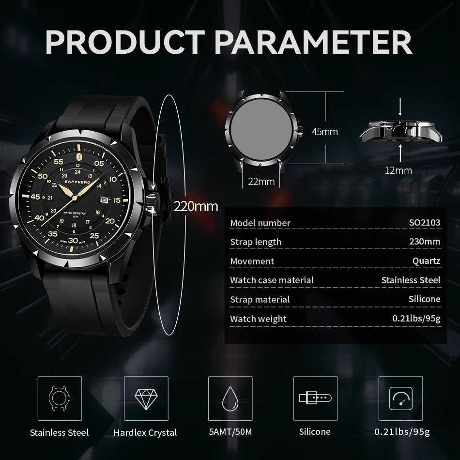 SAPPHERO - MODARO - Watch 44mm Dial