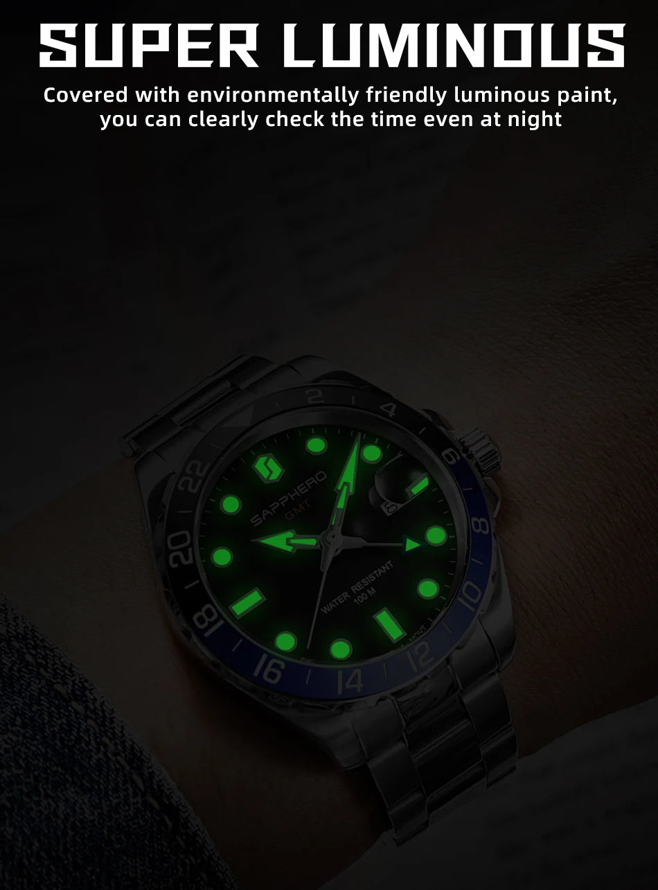 SAPPHERO - JETSTREAM - GMT Watch 41mm Dial