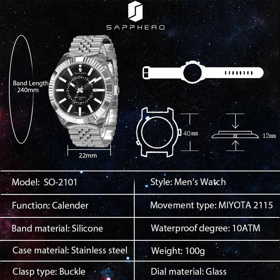 SAPPHERO - ALENOX - Watch 40mm Dial