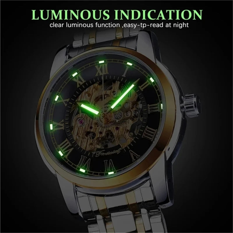 Forsining 349 Skeleton Hollow - Manual Hand Wind - Watch 39mm Dial