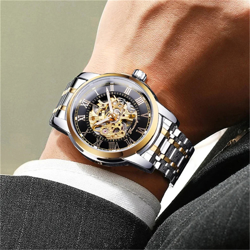 Forsining 349 Skeleton Hollow - Manual Hand Wind - Watch 39mm Dial