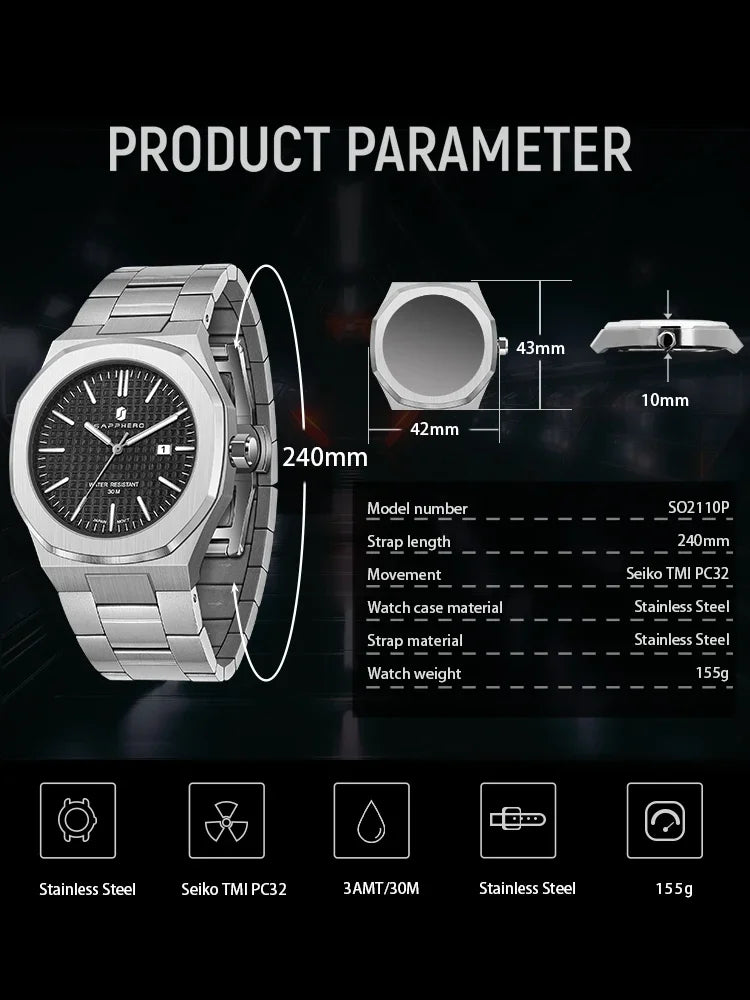 SAPPHERO - NOCTIS - Watch 42mm Dial