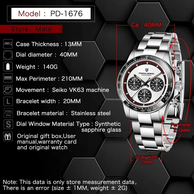 PAGANI DESIGN - RUNWAY ONE - Watch 40mm Dial - Chronograph