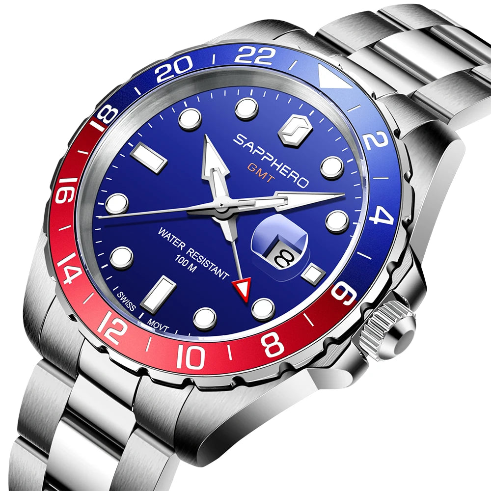 SAPPHERO - JETSTREAM - GMT Watch 41mm Dial